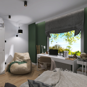 Pokój-nastolatka-z-ciemnozieloną-ścianą-projektu-IProperty.jpg